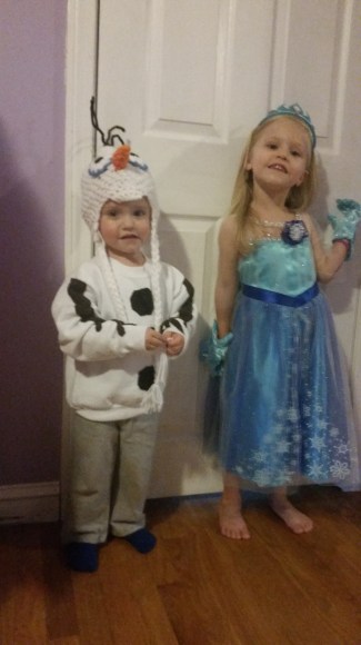 Rachel's kids on Halloween